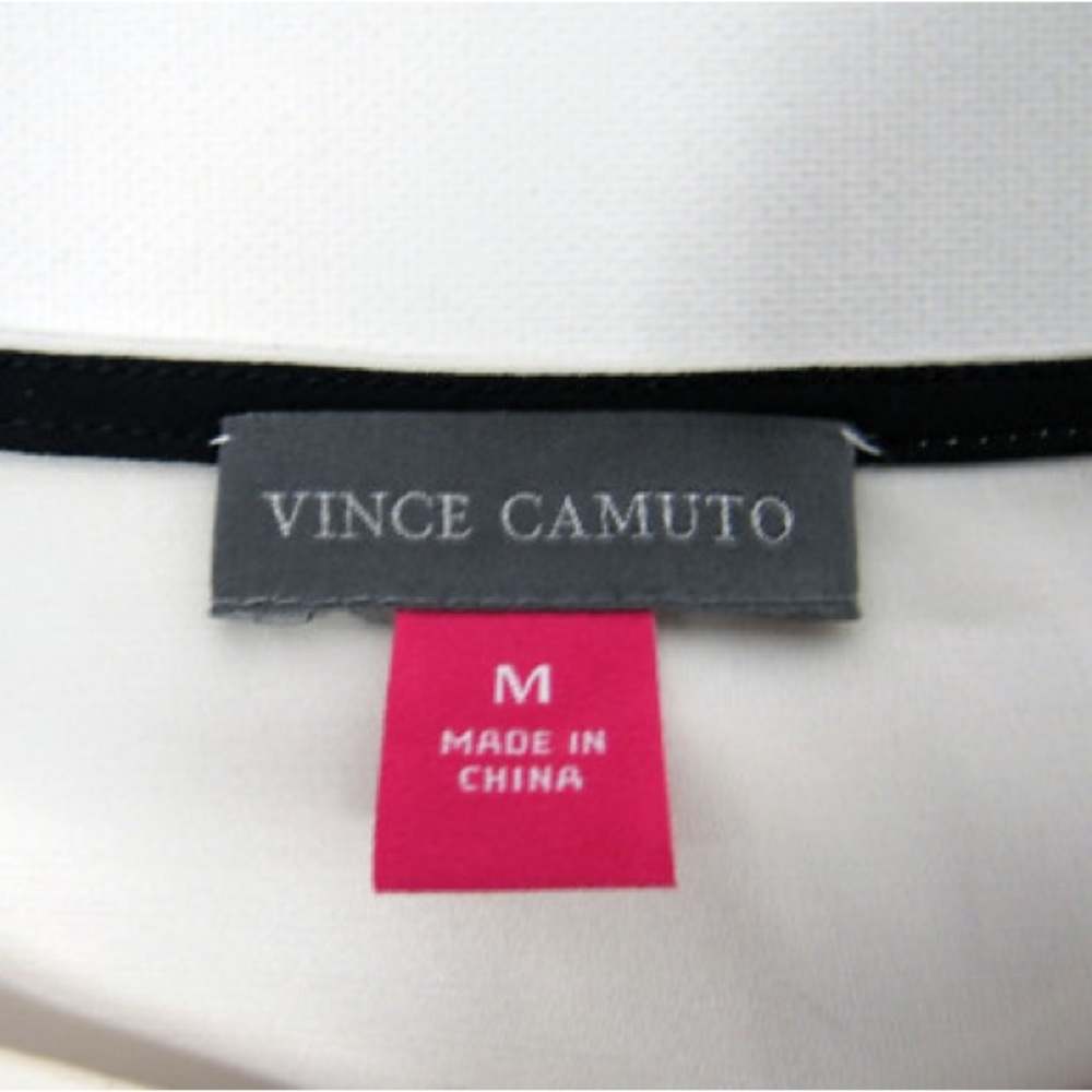 VINCE CAMUTO Ivory Floral Wide Sleeve Keyhole Neck Blouse Women’s Size M